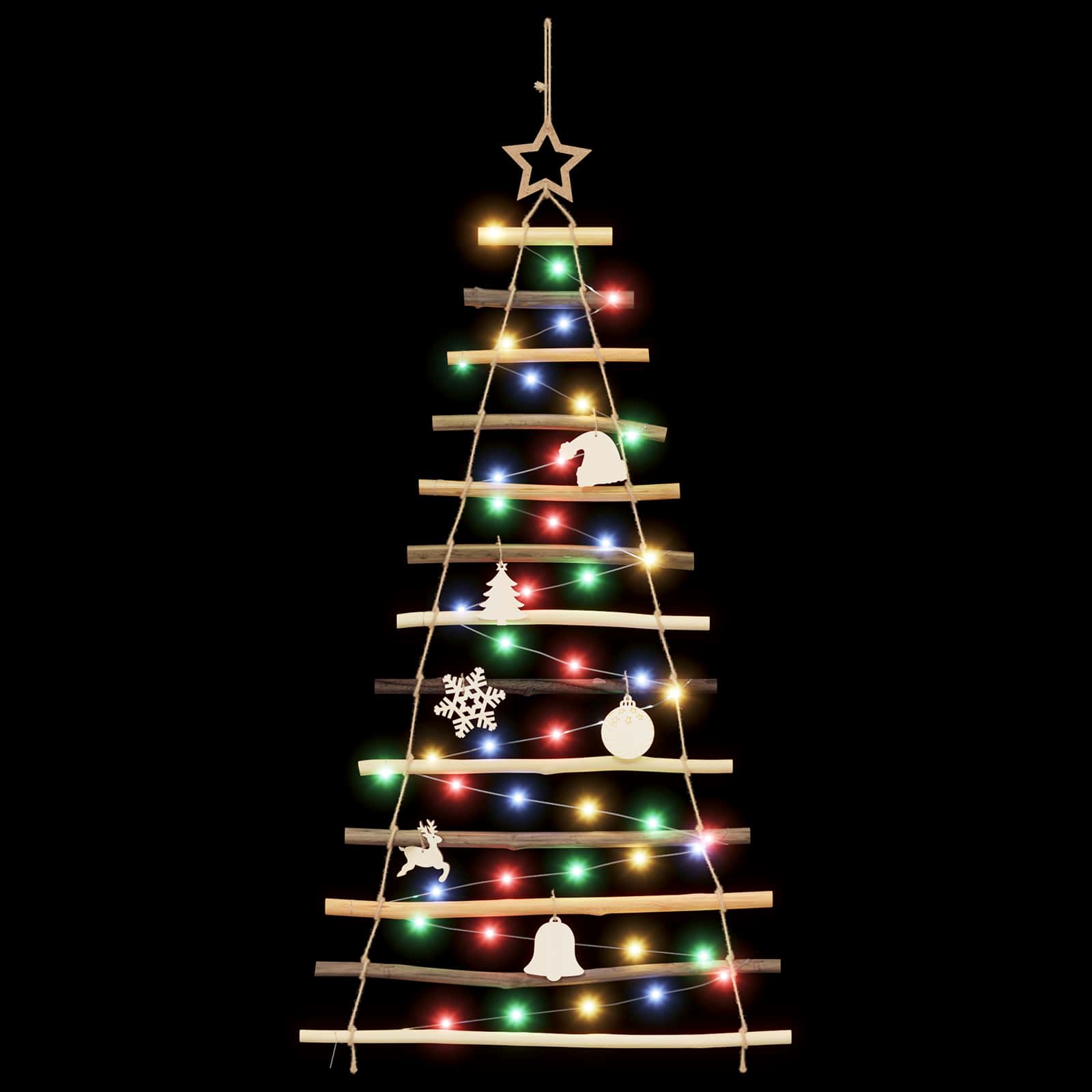 Albero di Natale appeso 120 cm 50 LED Multicolore