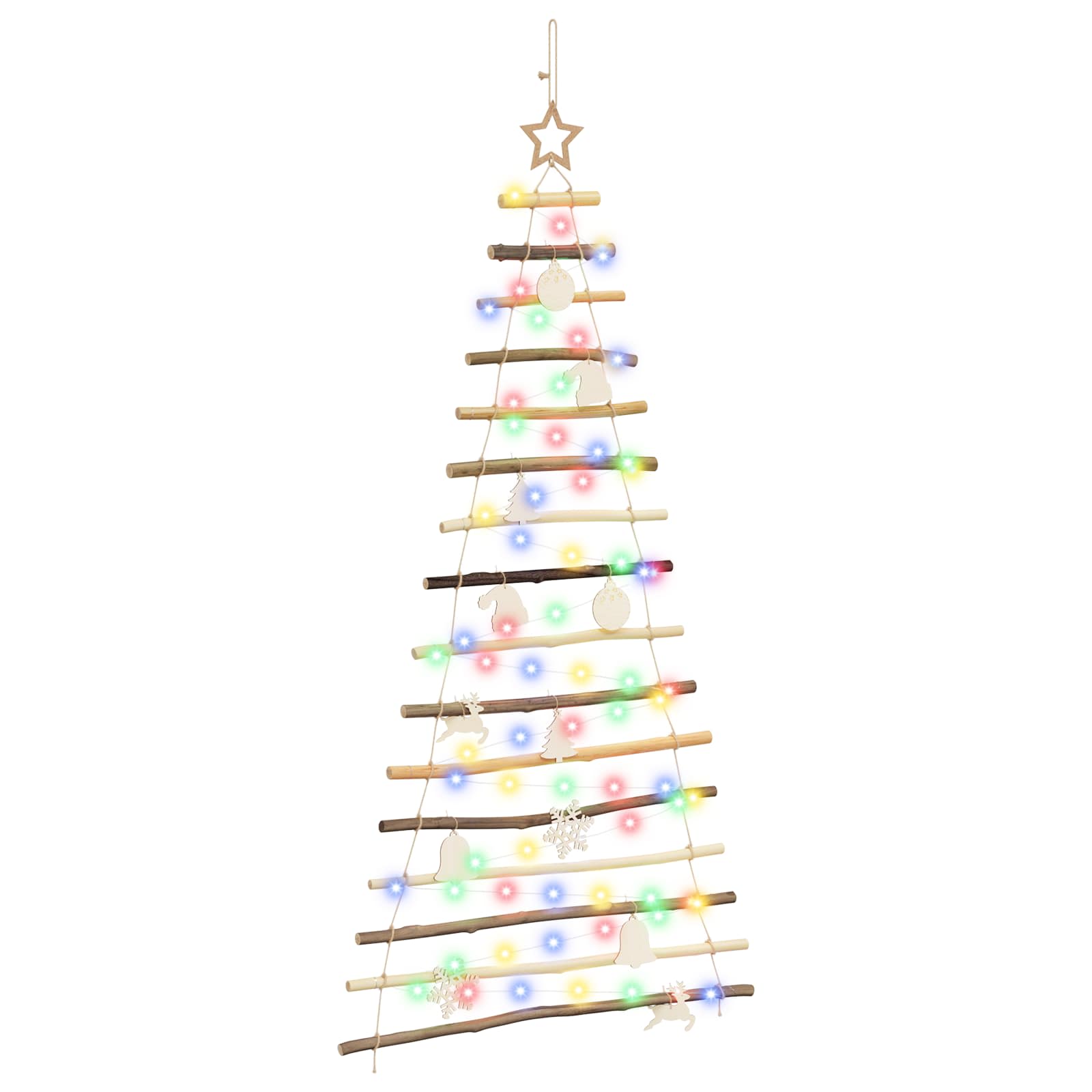 Albero di Natale appeso 150 cm 80 LED Multicolore