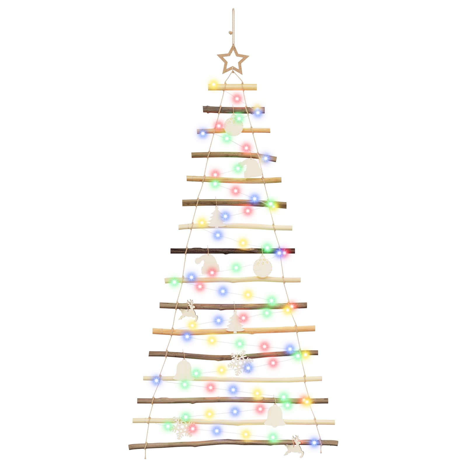 Albero di Natale appeso 150 cm 80 LED Multicolore