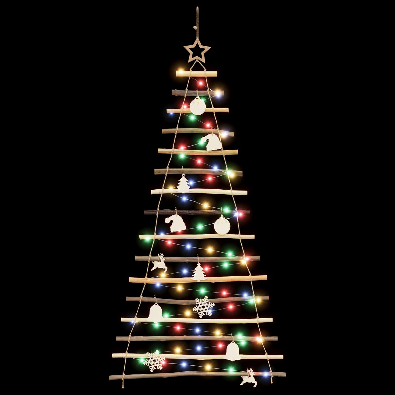 Albero di Natale appeso 150 cm 80 LED Multicolore