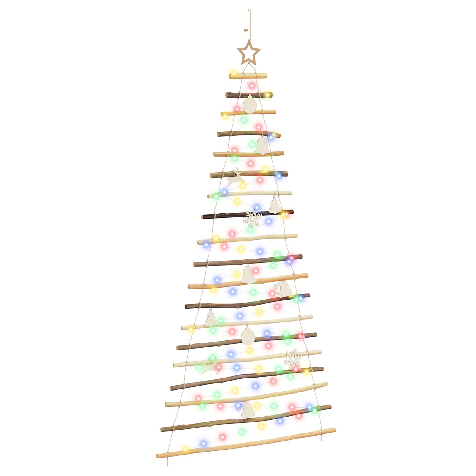 Albero di Natale appeso 180 cm 100 LED Multicolore