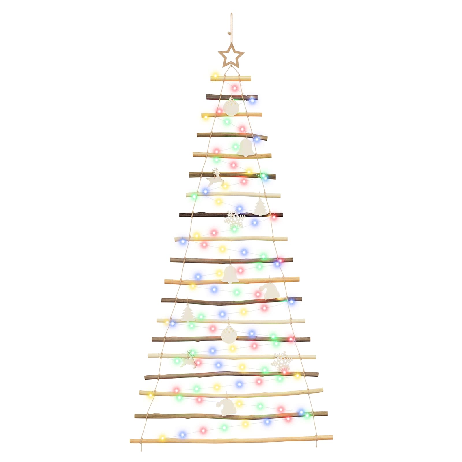 Albero di Natale appeso 180 cm 100 LED Multicolore