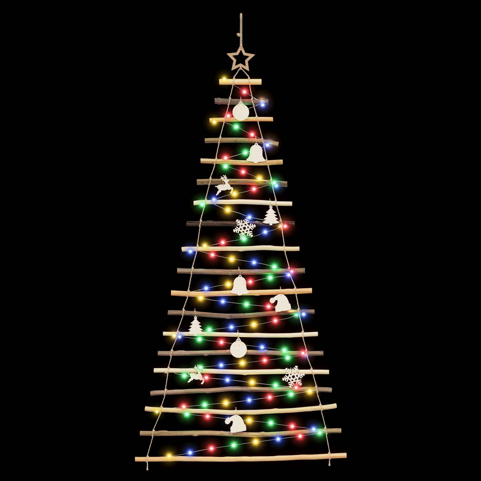 Albero di Natale appeso 180 cm 100 LED Multicolore
