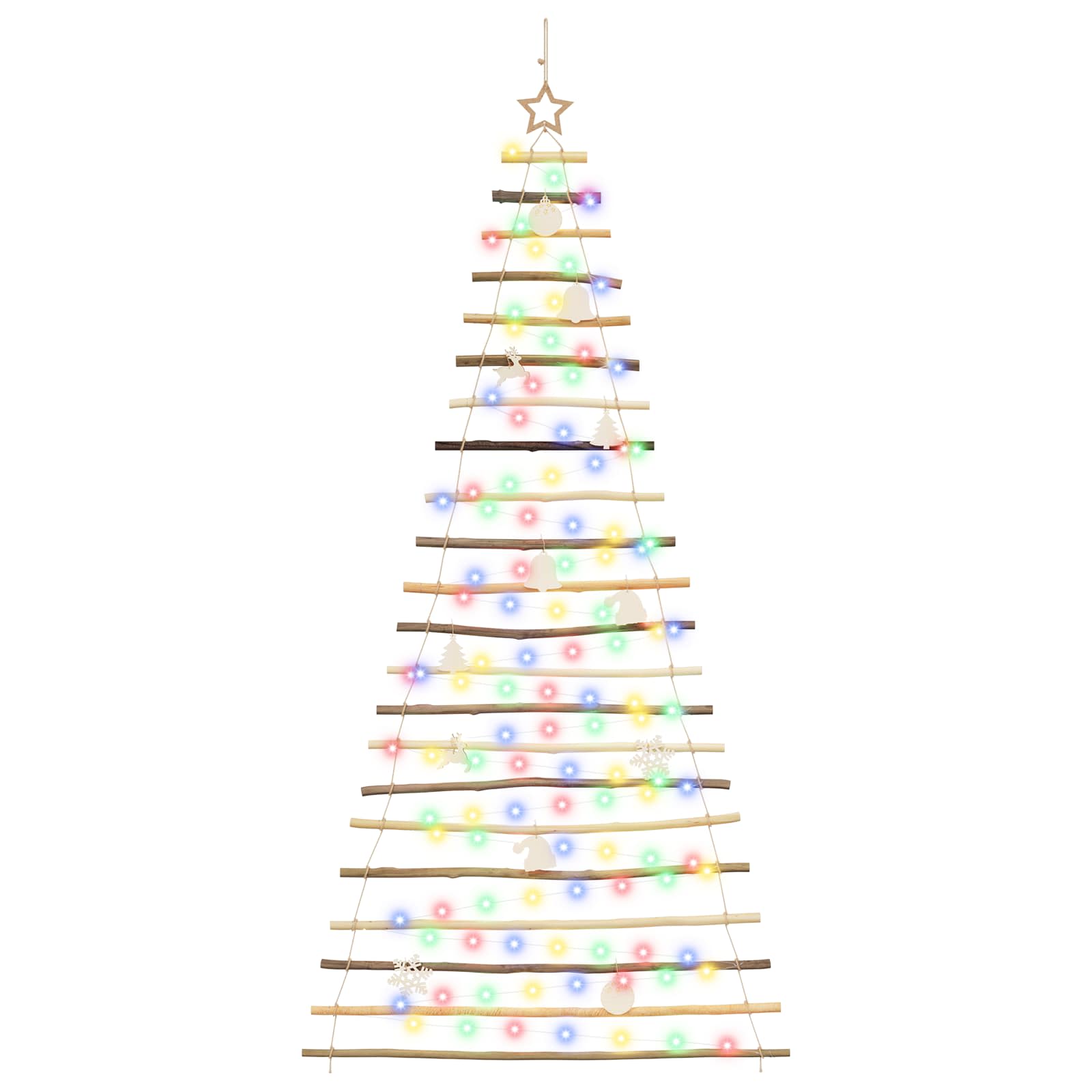 Albero di Natale appeso 210 cm 130 LED Multicolore