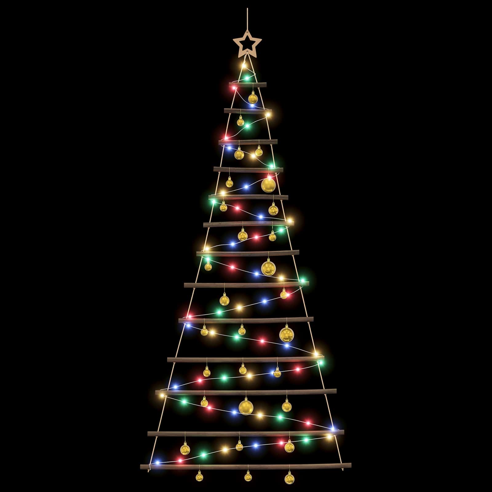 Albero di Natale appeso con palle 180 cm 100 LED Multicolore