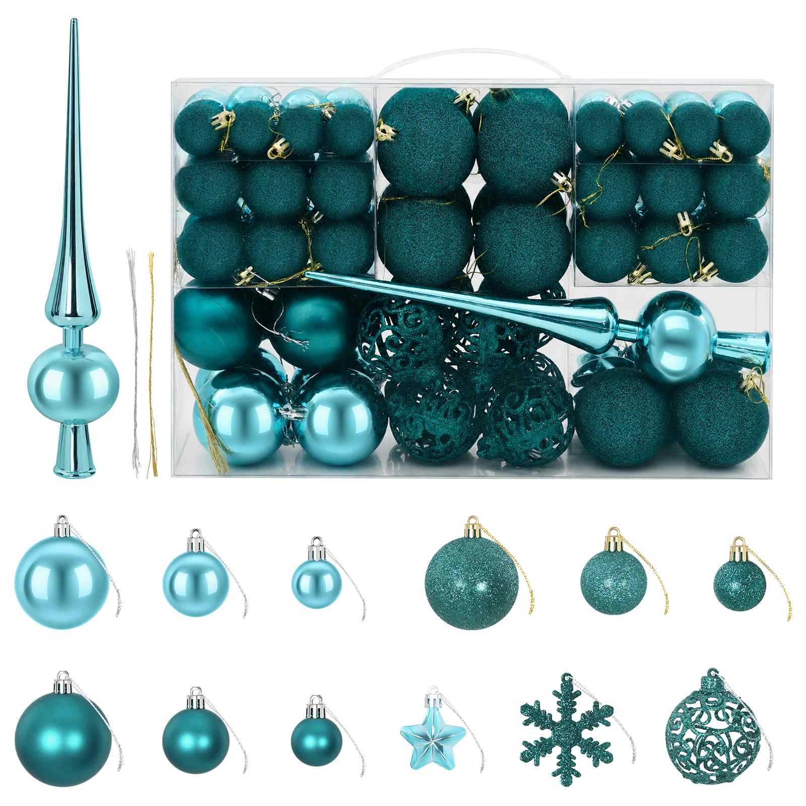 Set di Palline di Natale 111 pz Verde 6 cm Polistirolo