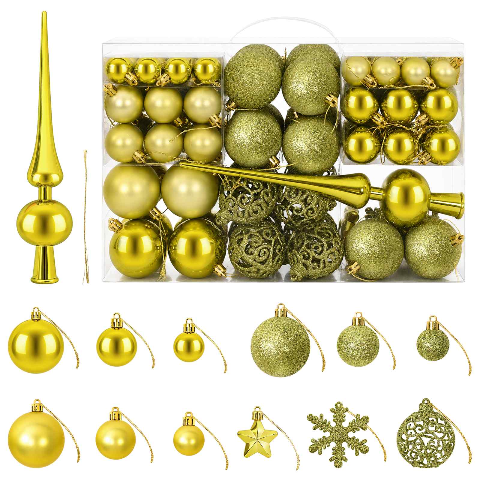 Set di Palline di Natale 111 pz Verde chiaro 6 cm Polistirolo