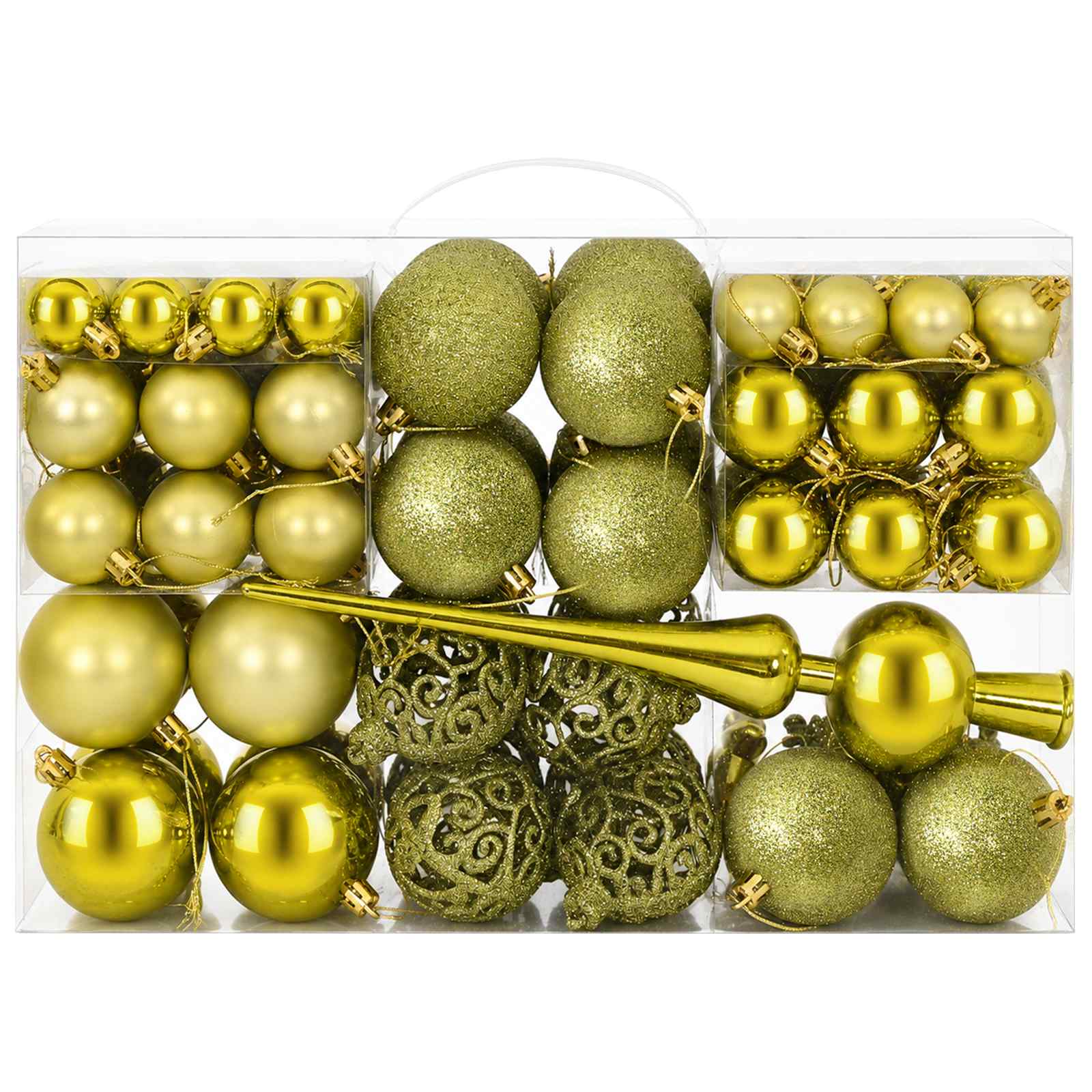 Set di Palline di Natale 111 pz Verde chiaro 6 cm Polistirolo