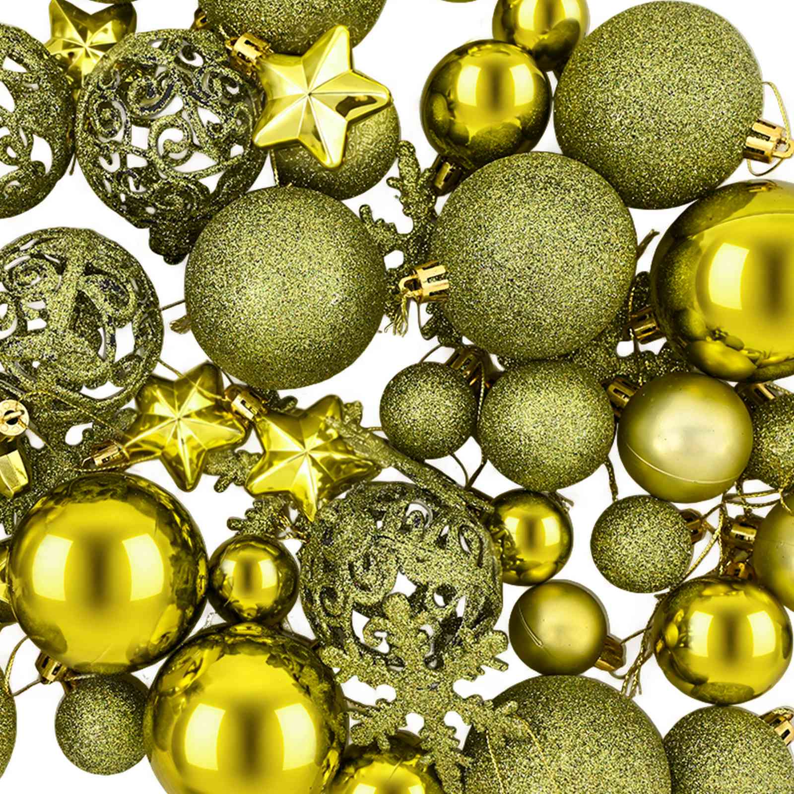 Set di Palline di Natale 111 pz Verde chiaro 6 cm Polistirolo