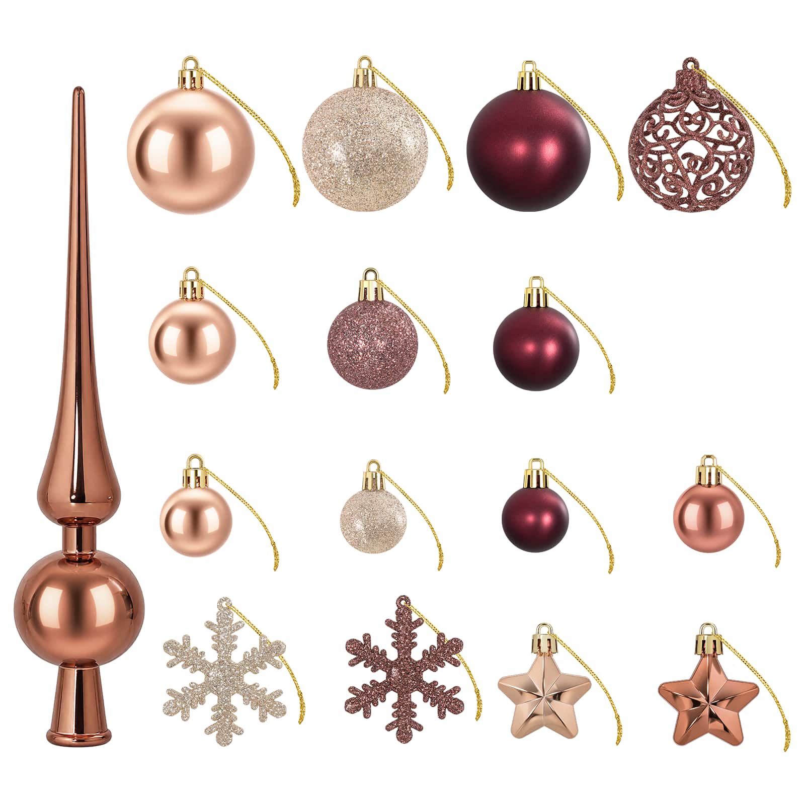 Set di Palline di Natale 111 pz Champagne e marrone 6 cm