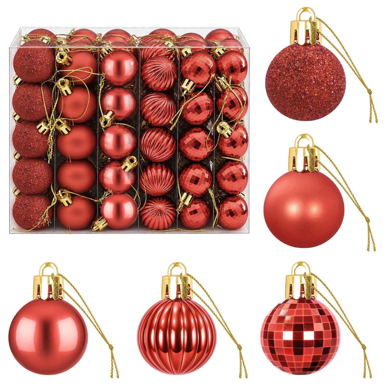Set di Palline di Natale 150 pz Rosso 3 cm Polistirolo