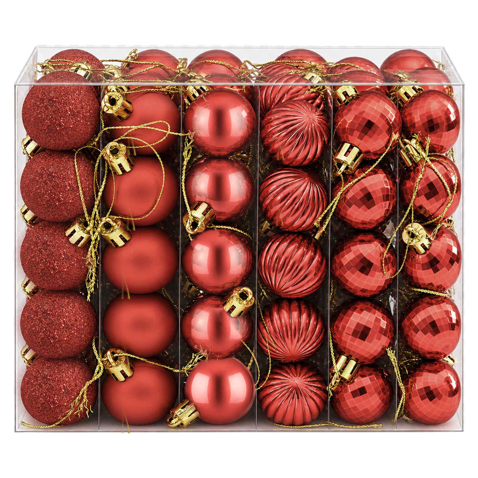 Set di Palline di Natale 150 pz Rosso 3 cm Polistirolo