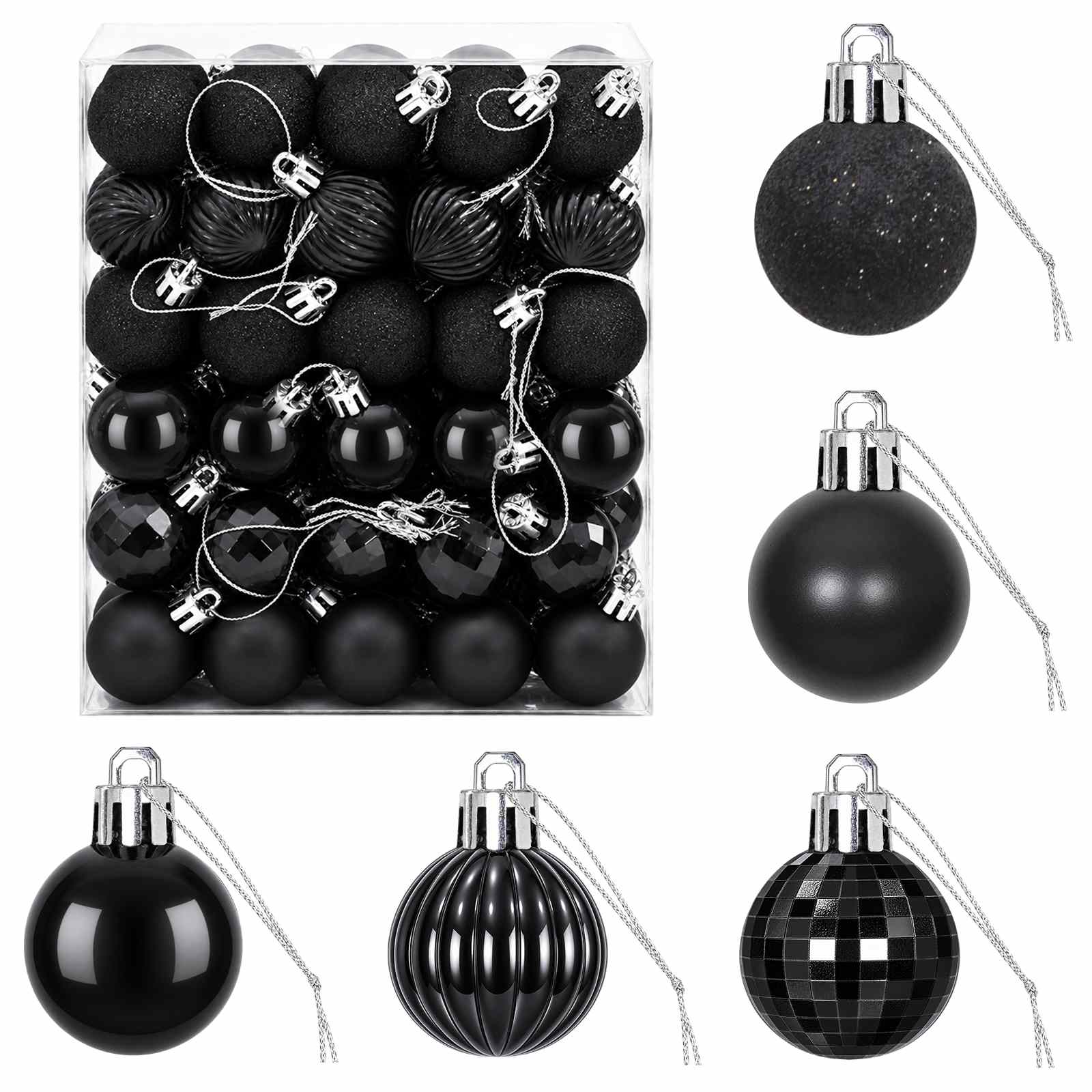 Set di Palline di Natale 150 pz Nero 3 cm Polistirolo