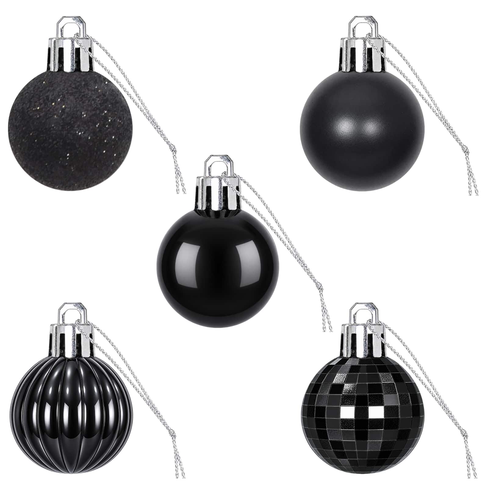Set di Palline di Natale 150 pz Nero 3 cm Polistirolo
