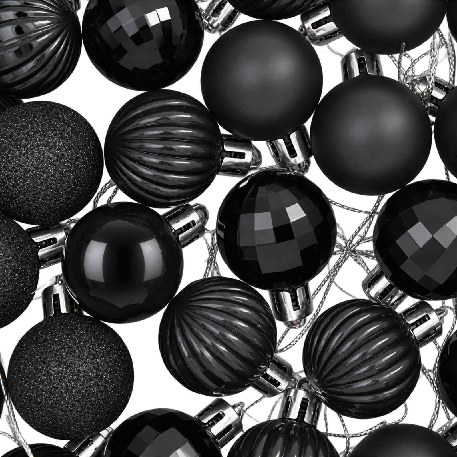 Set di Palline di Natale 150 pz Nero 3 cm Polistirolo