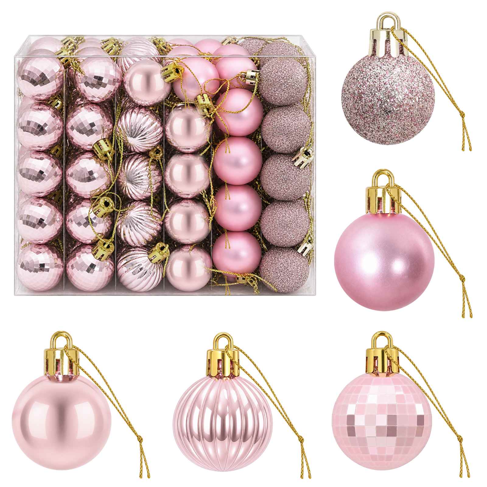 Set di Palline di Natale 150 pz Rosa 3 cm Polistirolo