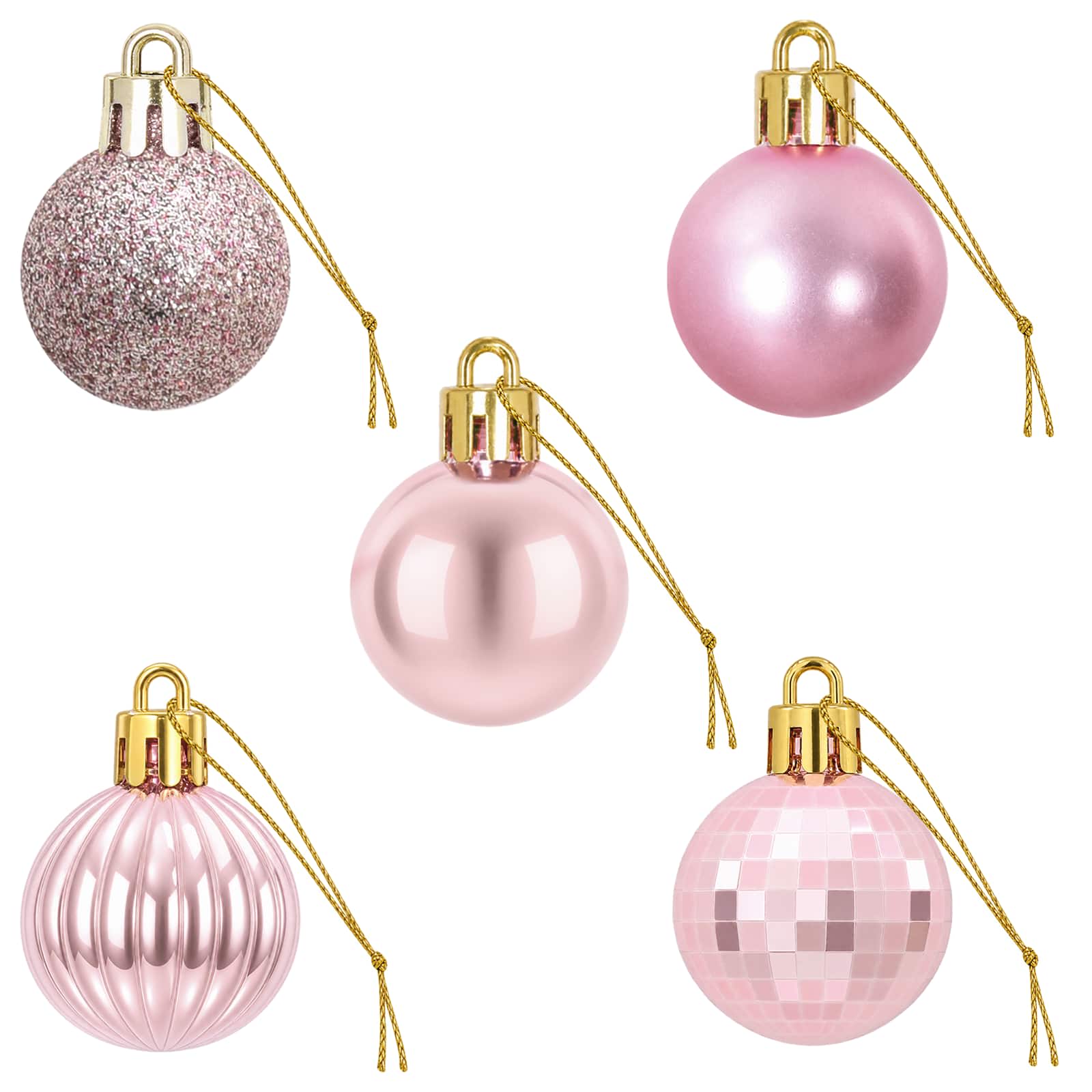 Set di Palline di Natale 150 pz Rosa 3 cm Polistirolo