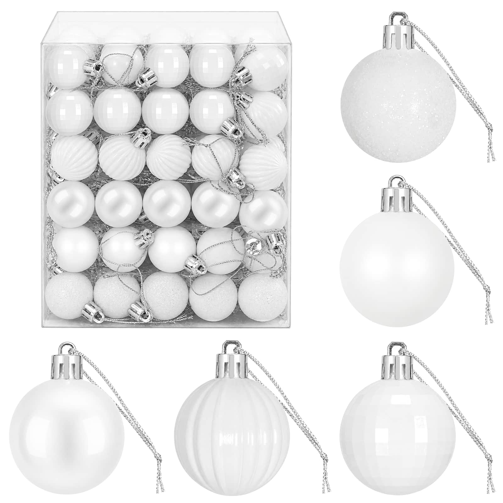 Set di Palline di Natale 150 pz Bianco 3 cm Polistirolo