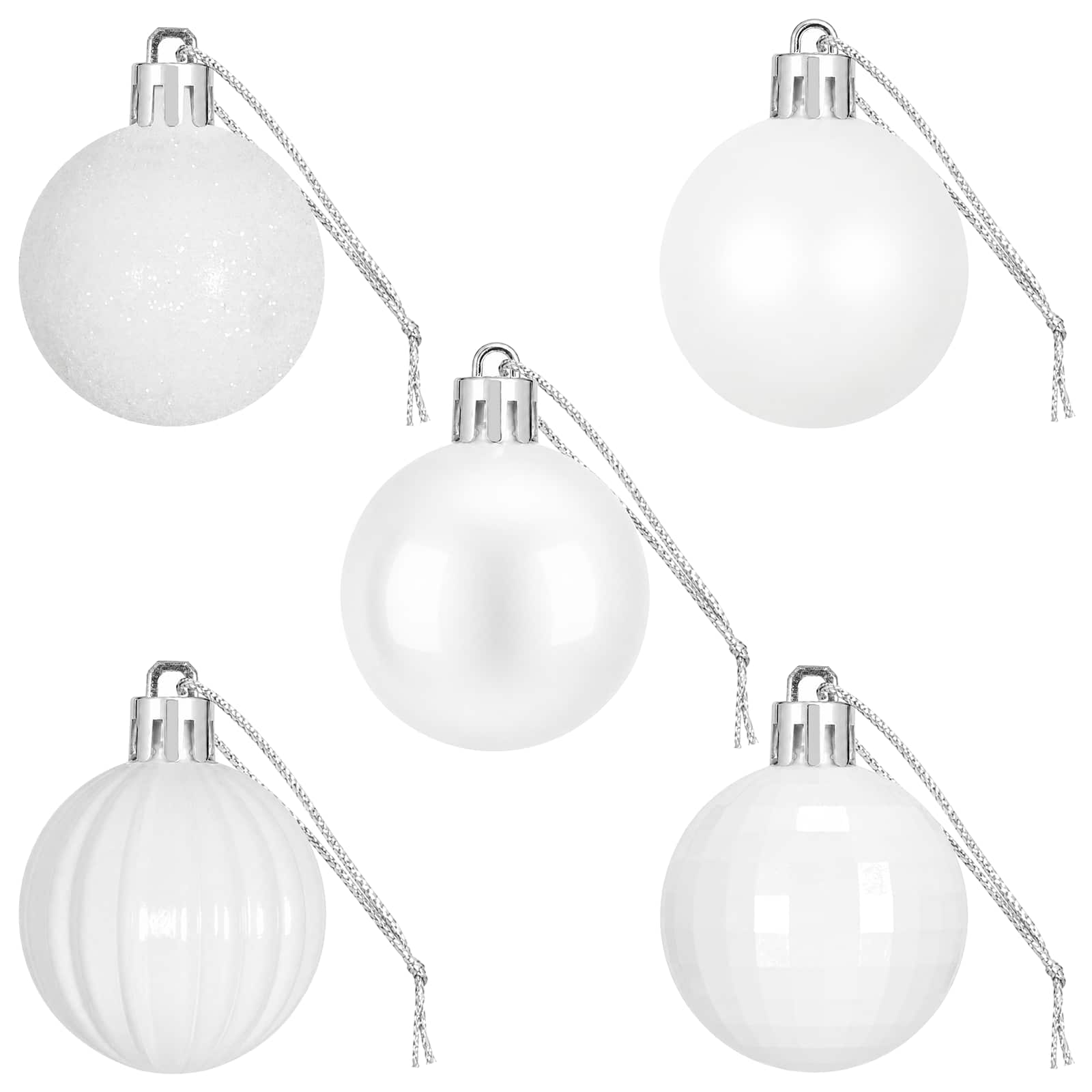 Set di Palline di Natale 150 pz Bianco 3 cm Polistirolo
