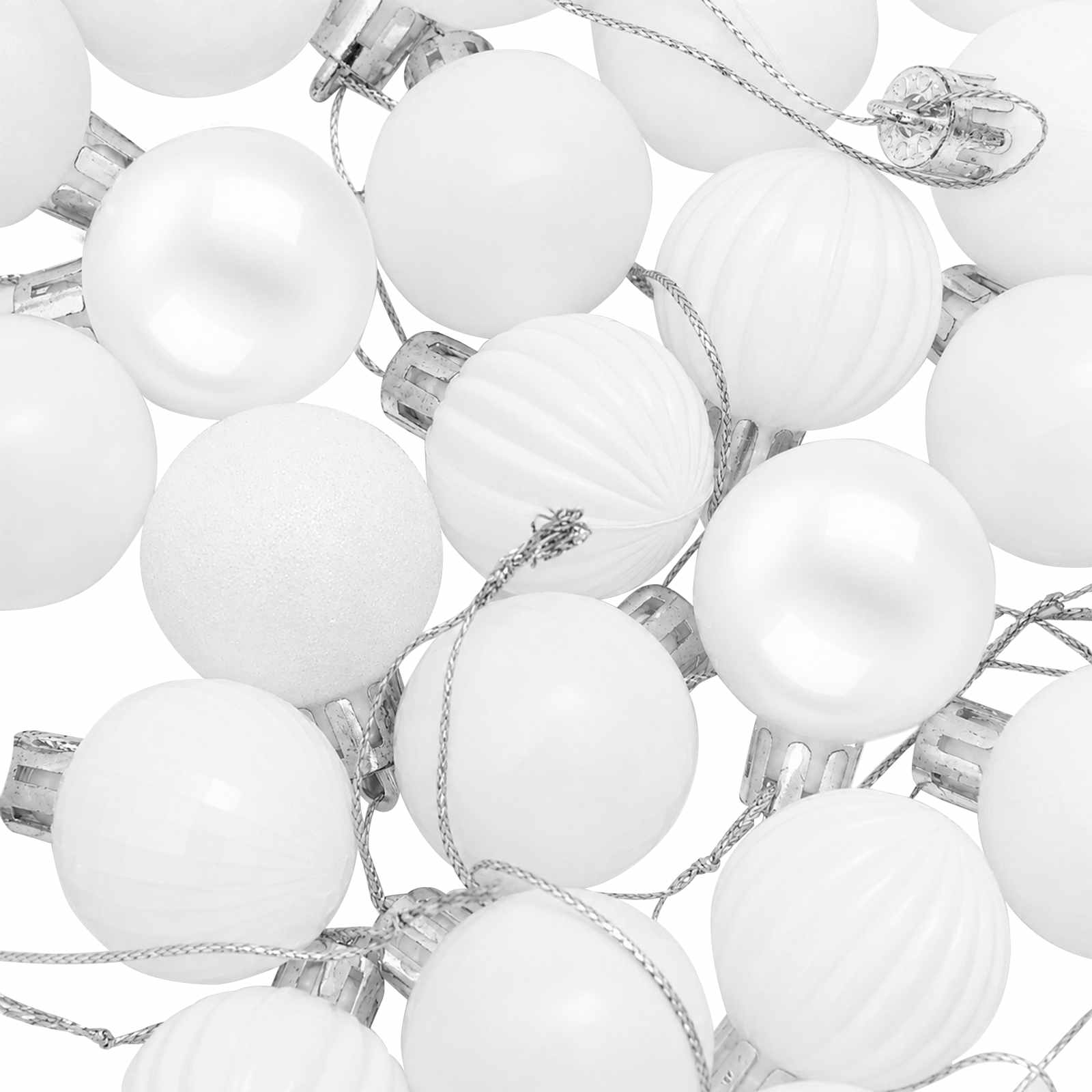 Set di Palline di Natale 150 pz Bianco 3 cm Polistirolo
