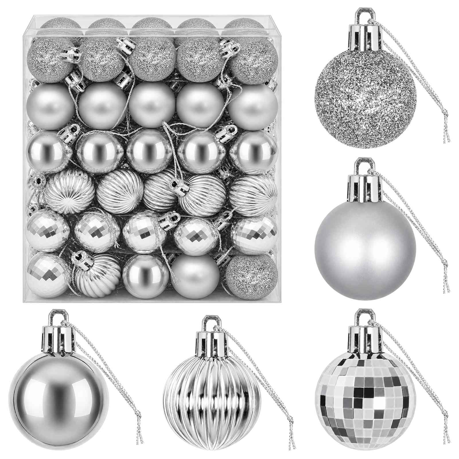 Set di Palline di Natale 150 pz Argento 3 cm Polistirolo