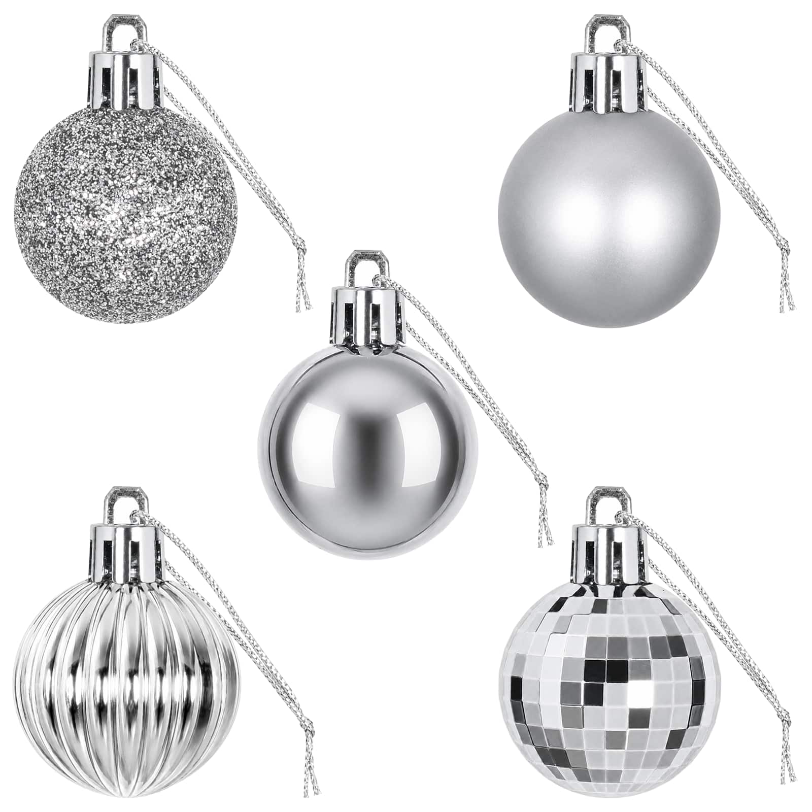 Set di Palline di Natale 150 pz Argento 3 cm Polistirolo