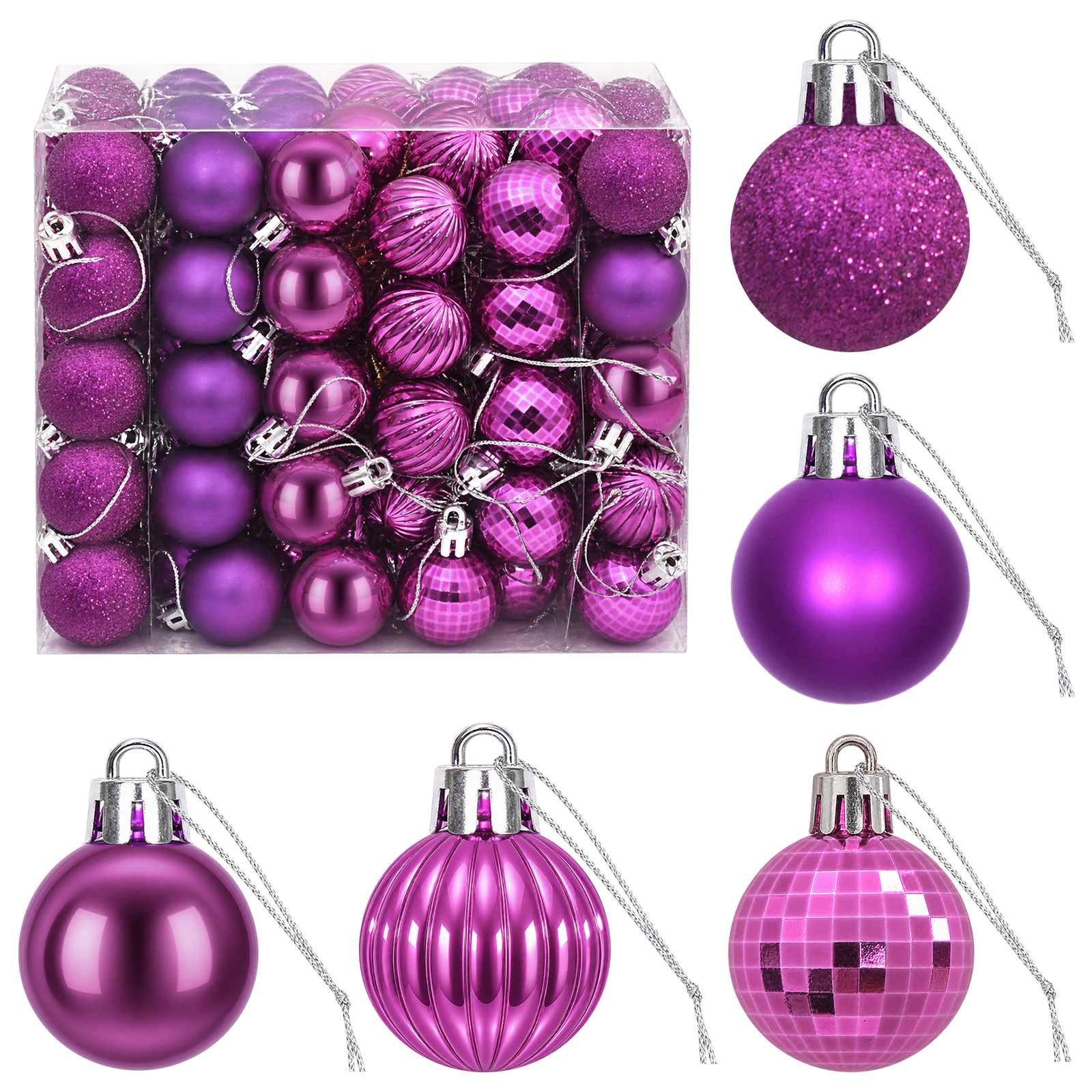 Set di Palline di Natale 150 pz Lillà 3 cm Polistirolo