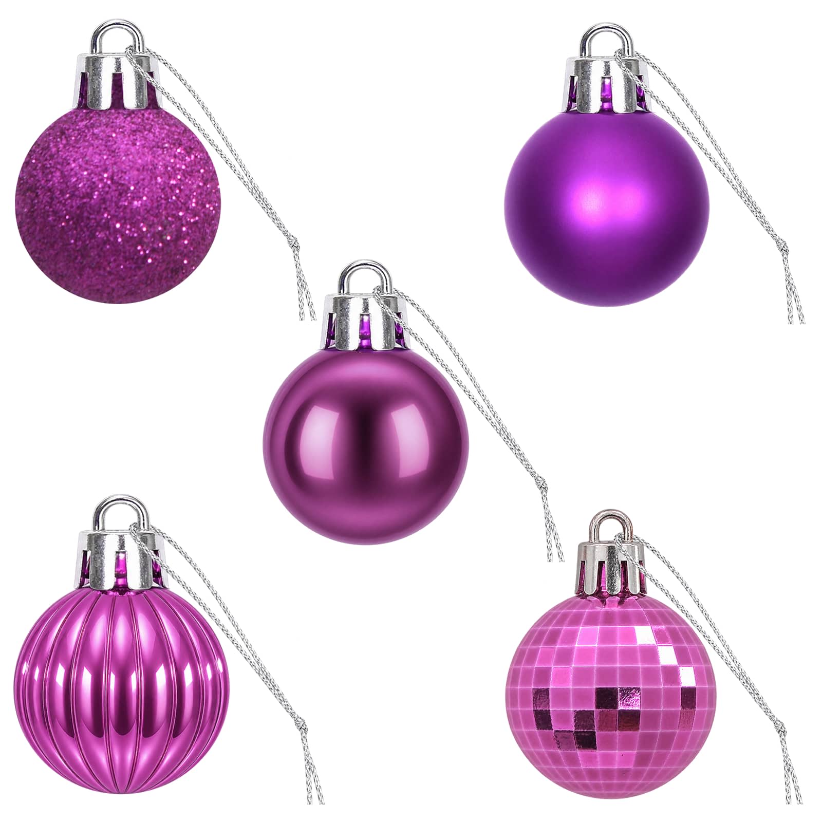 Set di Palline di Natale 150 pz Lillà 3 cm Polistirolo