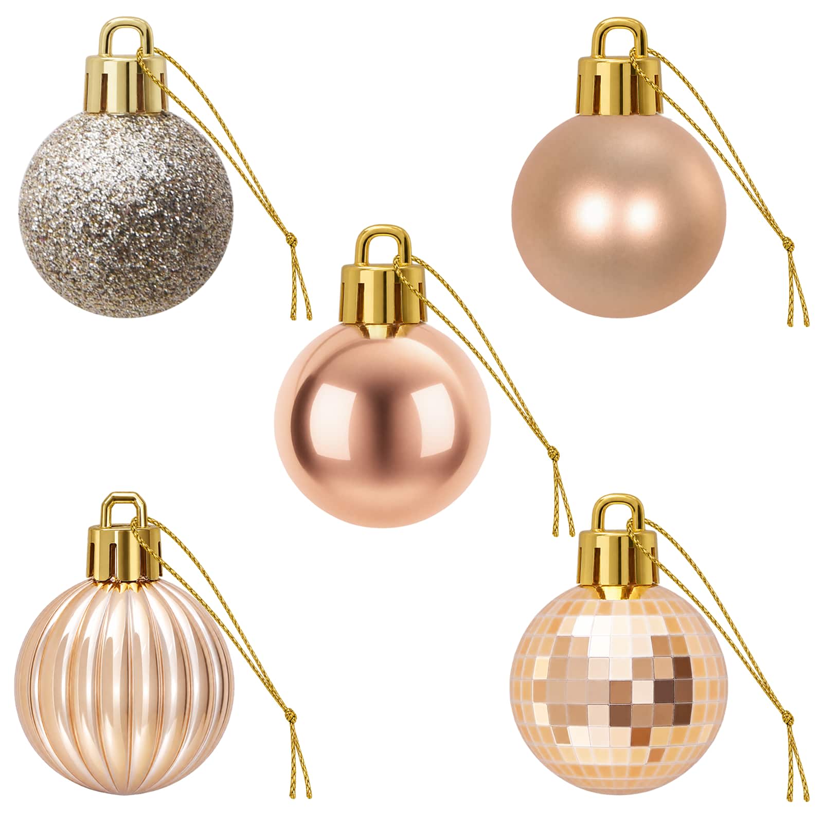Set di Palline di Natale 150 pz Oro rosa 3 cm Polistirolo