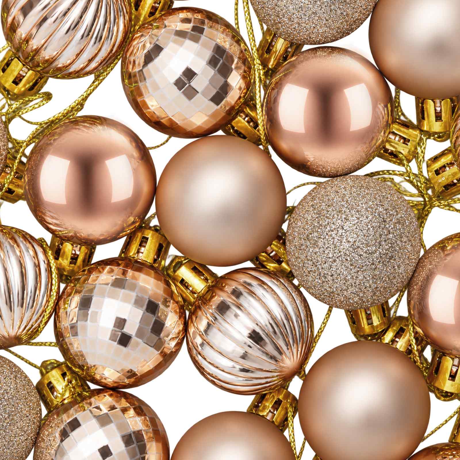 Set di Palline di Natale 150 pz Oro rosa 3 cm Polistirolo