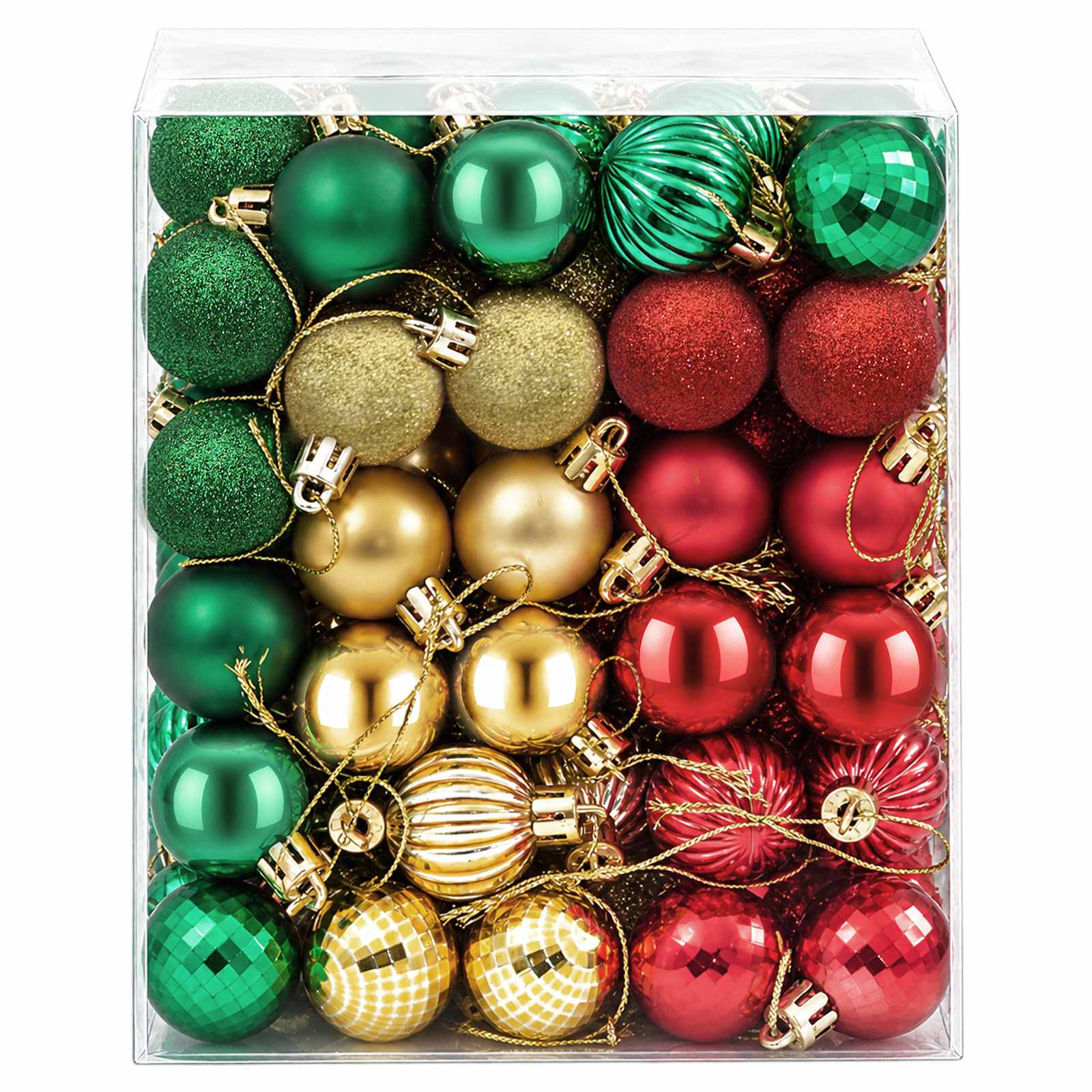 Set di Palline di Natale 150 pz Rosso, oro e verde 3 cm