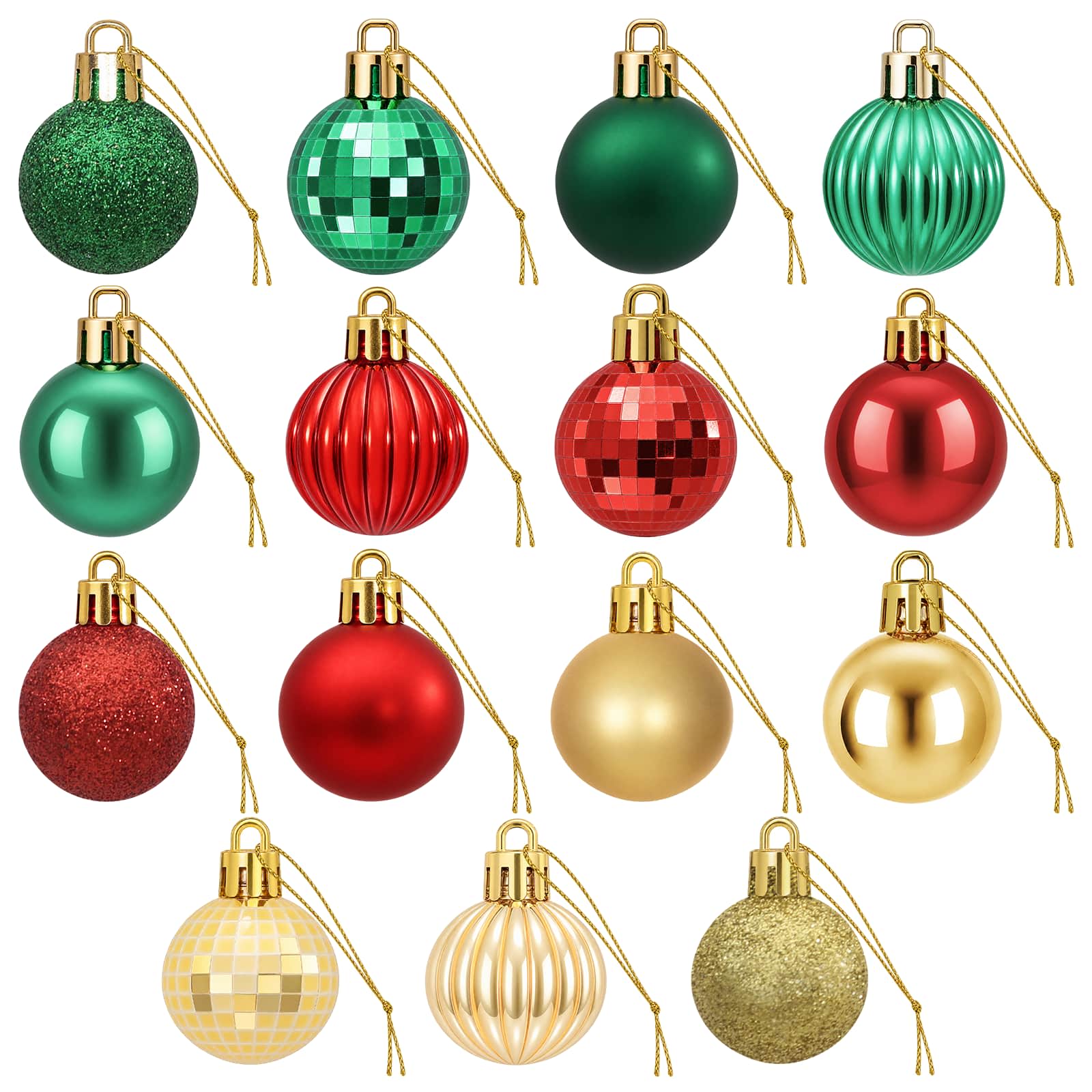 Set di Palline di Natale 150 pz Rosso, oro e verde 3 cm