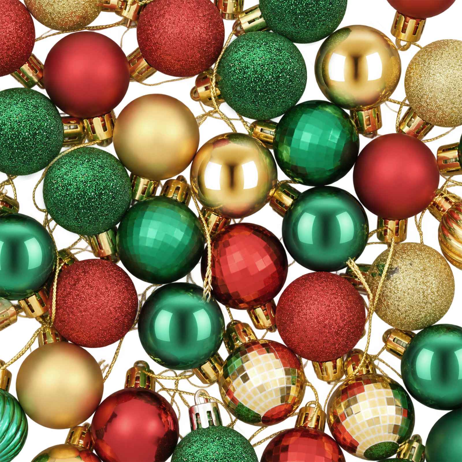 Set di Palline di Natale 150 pz Rosso, oro e verde 3 cm