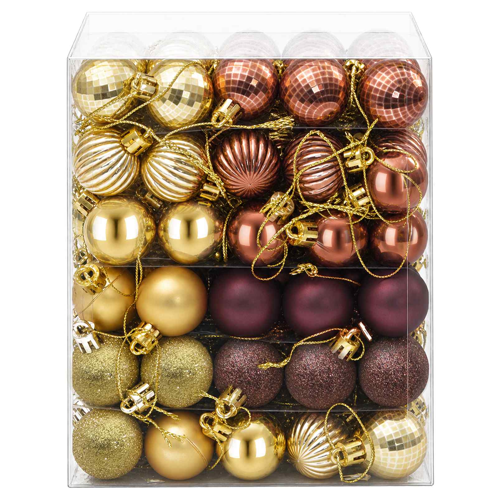 Set di Palline di Natale 150 pz Marrone e oro 3 cm Polistirolo