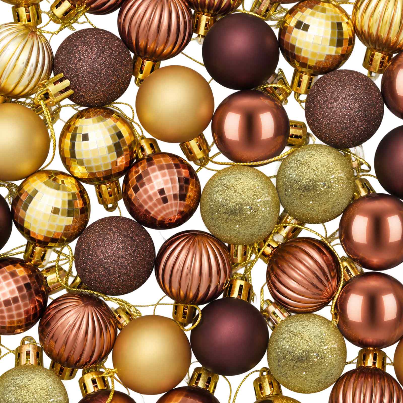 Set di Palline di Natale 150 pz Marrone e oro 3 cm Polistirolo
