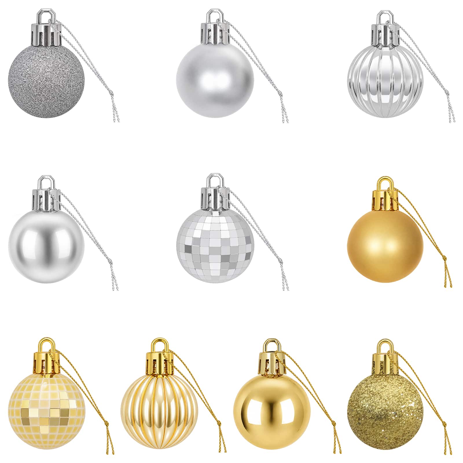 Set di Palline di Natale 150 pz Argento e oro 3 cm Polistirolo
