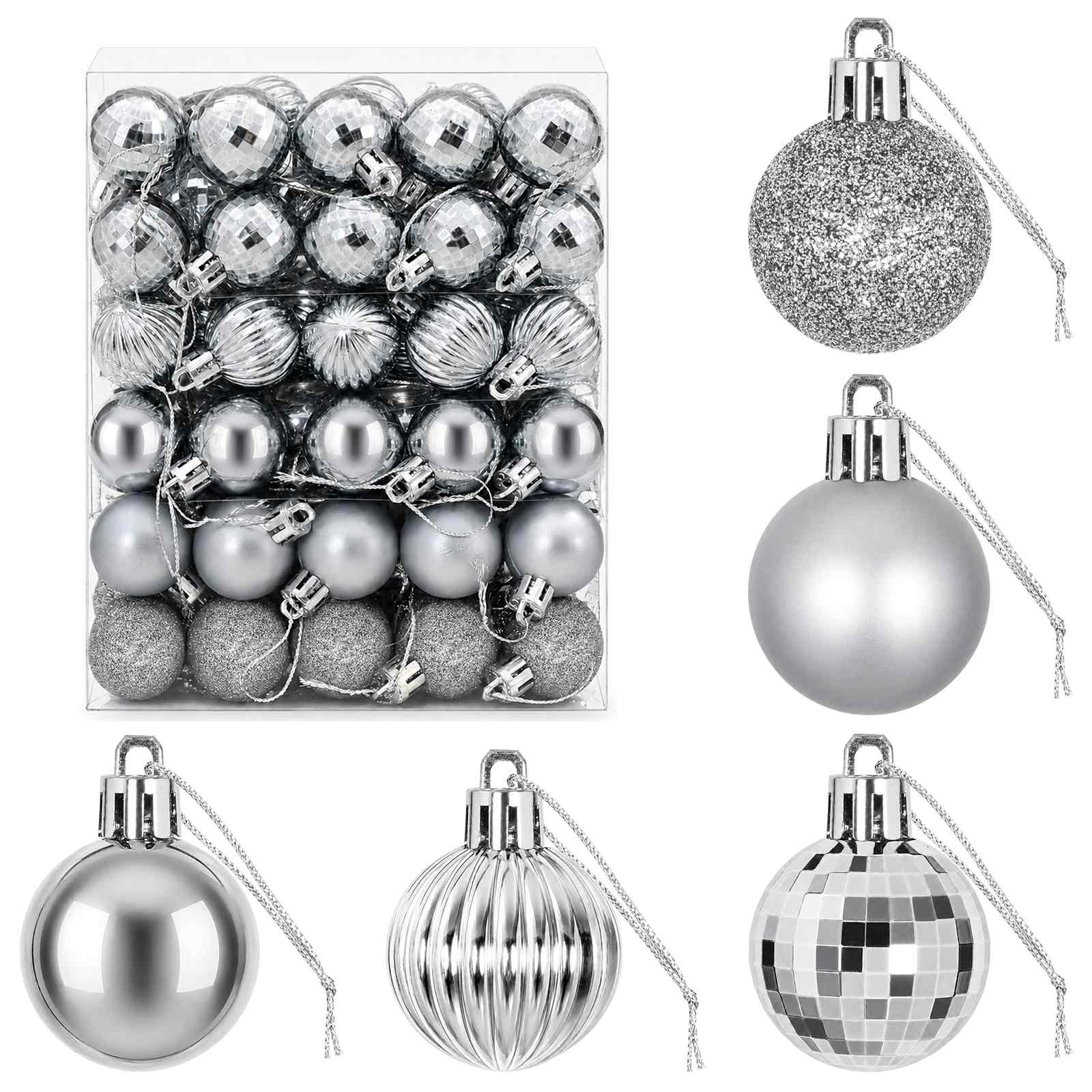 Set di Palline di Natale 150 pz Grigio 3 cm Polistirolo