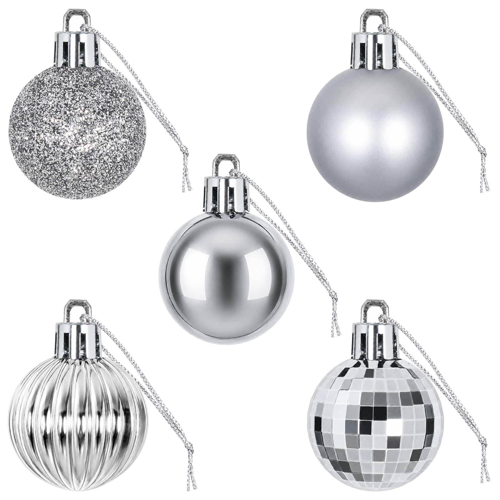 Set di Palline di Natale 150 pz Grigio 3 cm Polistirolo