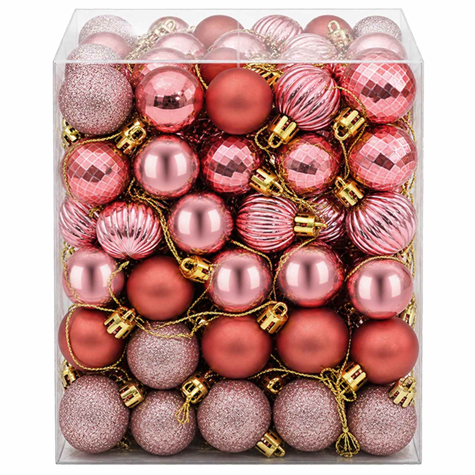 Set di Palline di Natale 150 pz Rosa e rosé 3 cm Polistirolo