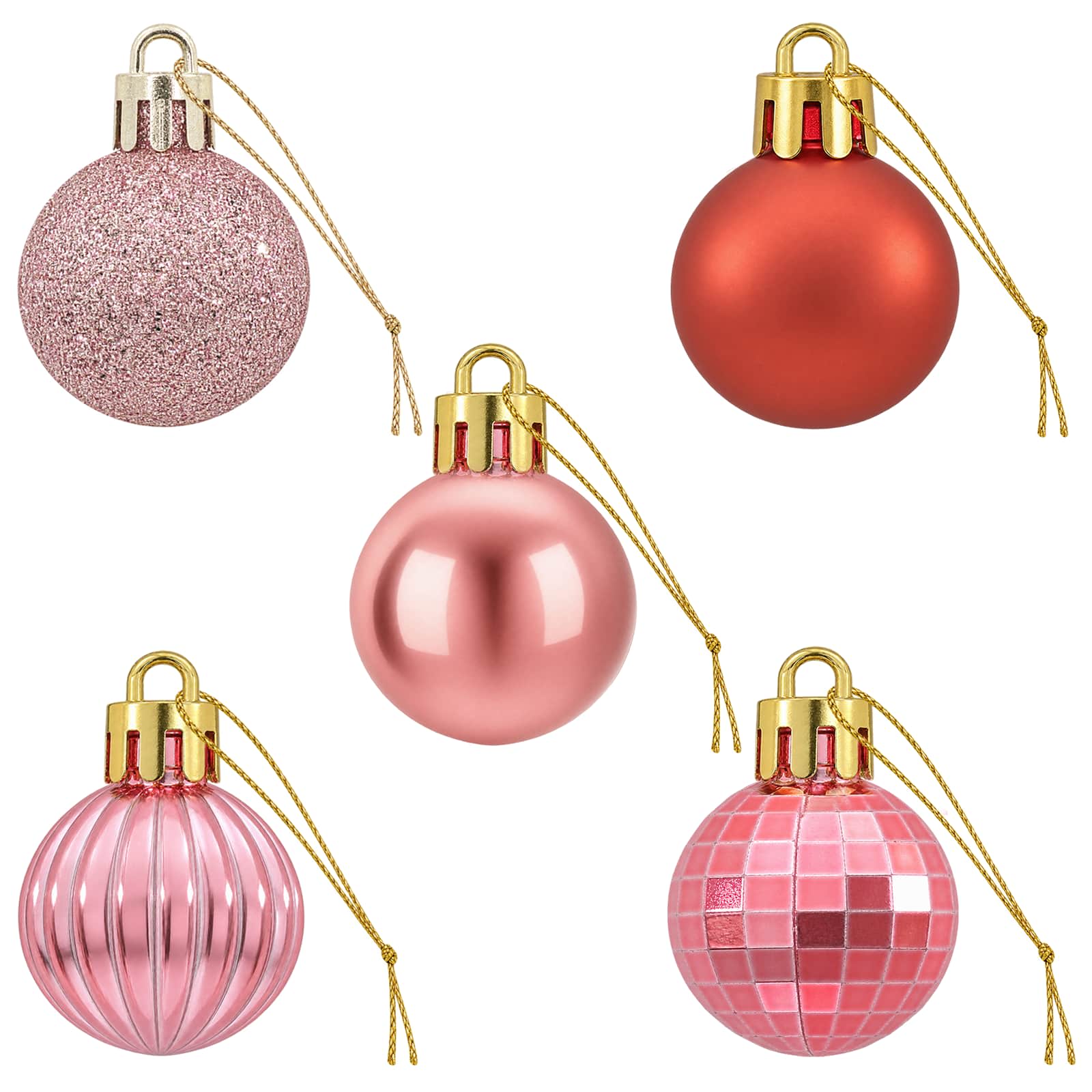 Set di Palline di Natale 150 pz Rosa e rosé 3 cm Polistirolo