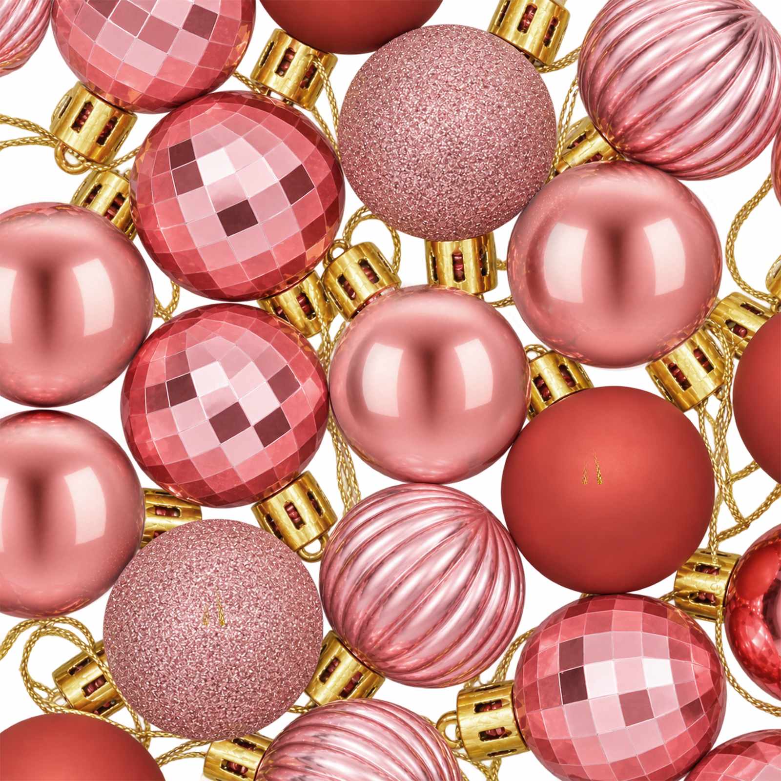 Set di Palline di Natale 150 pz Rosa e rosé 3 cm Polistirolo