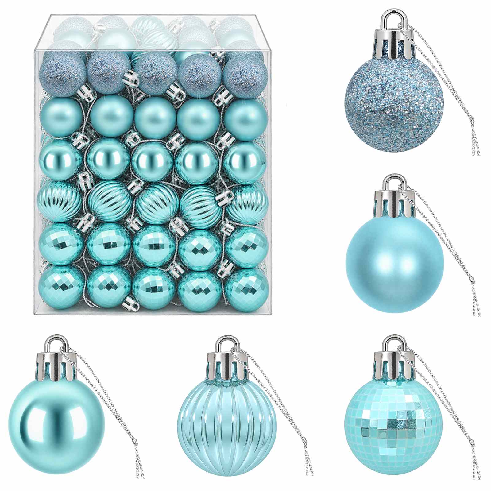 Set di Palline di Natale 150 pz Turchese 3 cm Polistirolo