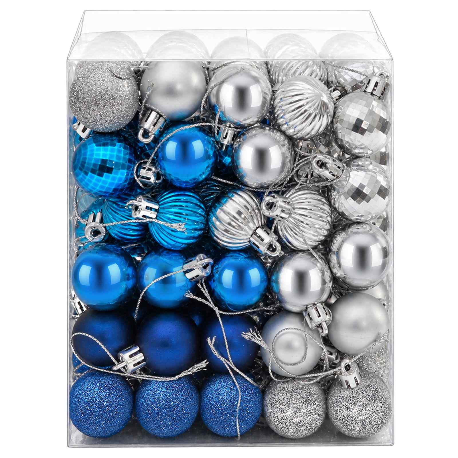 Set di Palline di Natale 150 pz Blu e argento 3 cm Polistirolo