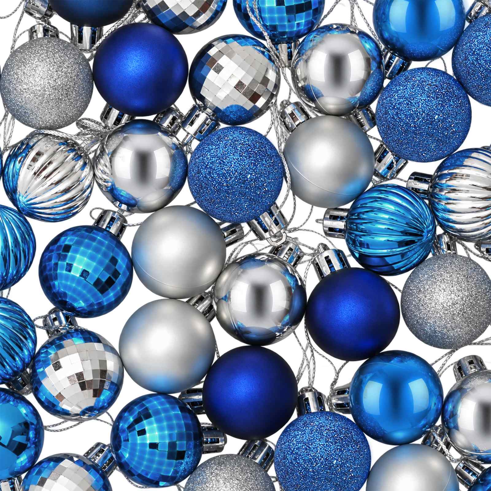 Set di Palline di Natale 150 pz Blu e argento 3 cm Polistirolo