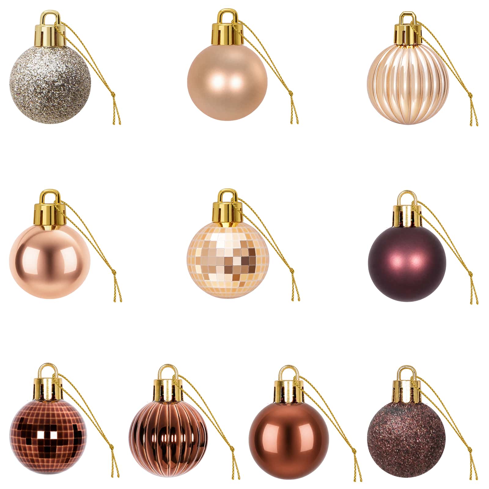 Set di Palline di Natale 150 pz Champagne e marrone 3 cm