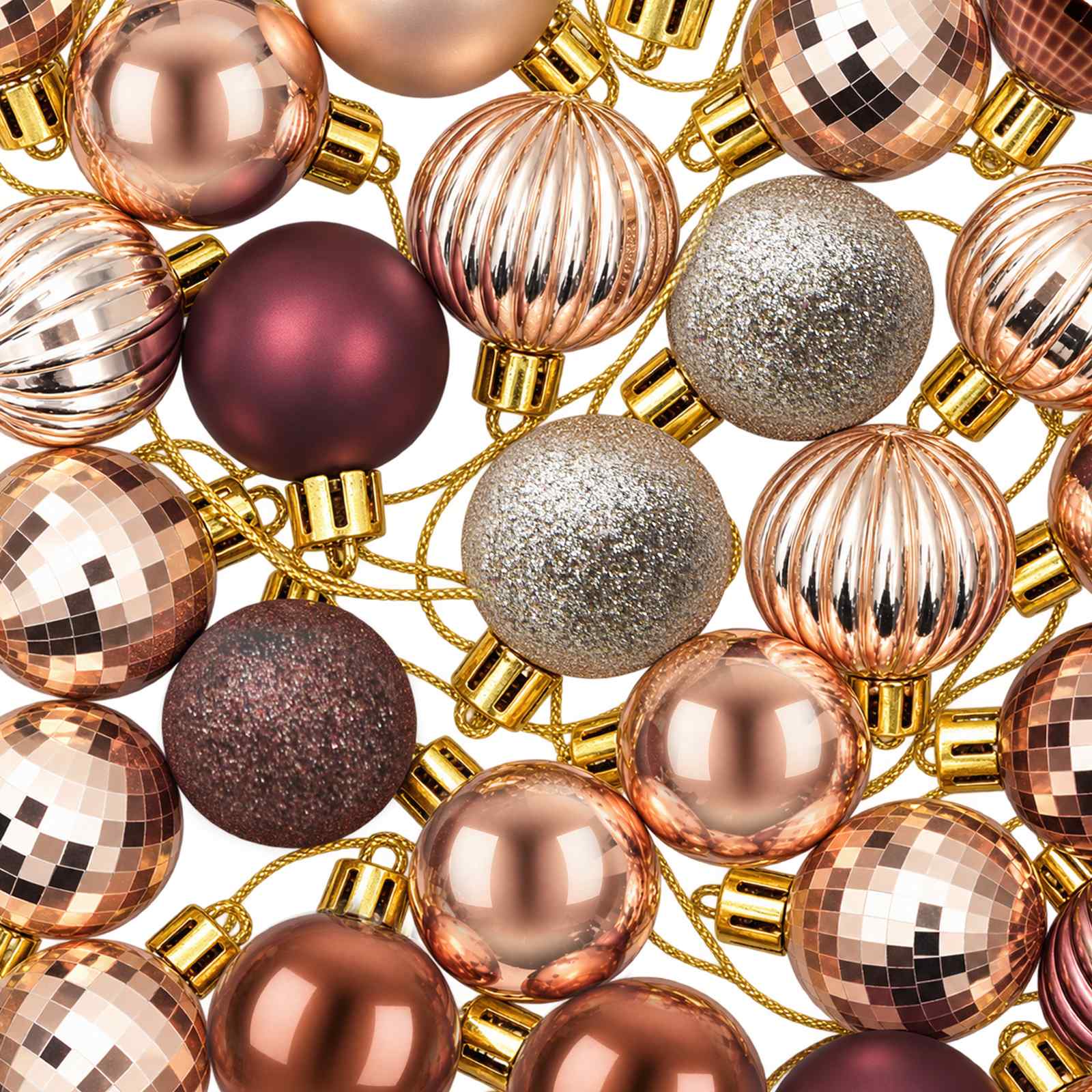 Set di Palline di Natale 150 pz Champagne e marrone 3 cm