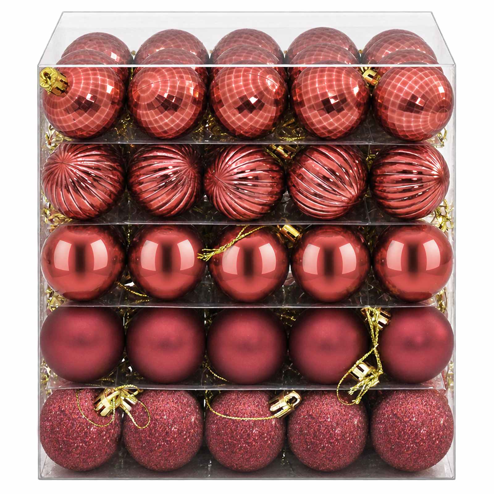 Set di Palline di Natale 150 pz Rosso Vino 3 cm Polistirolo