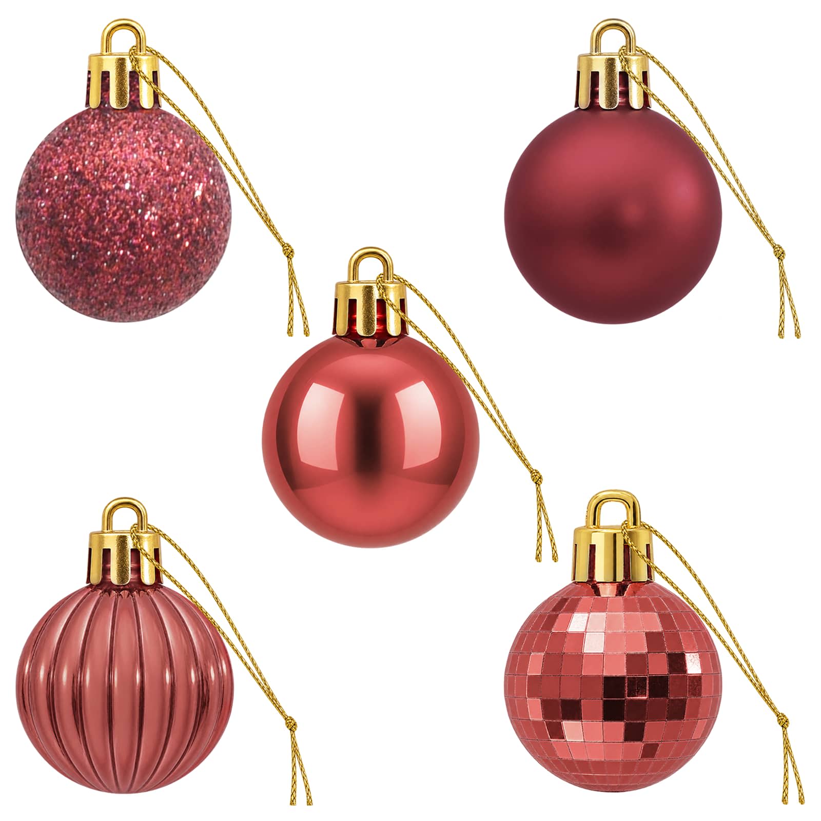 Set di Palline di Natale 150 pz Rosso Vino 3 cm Polistirolo