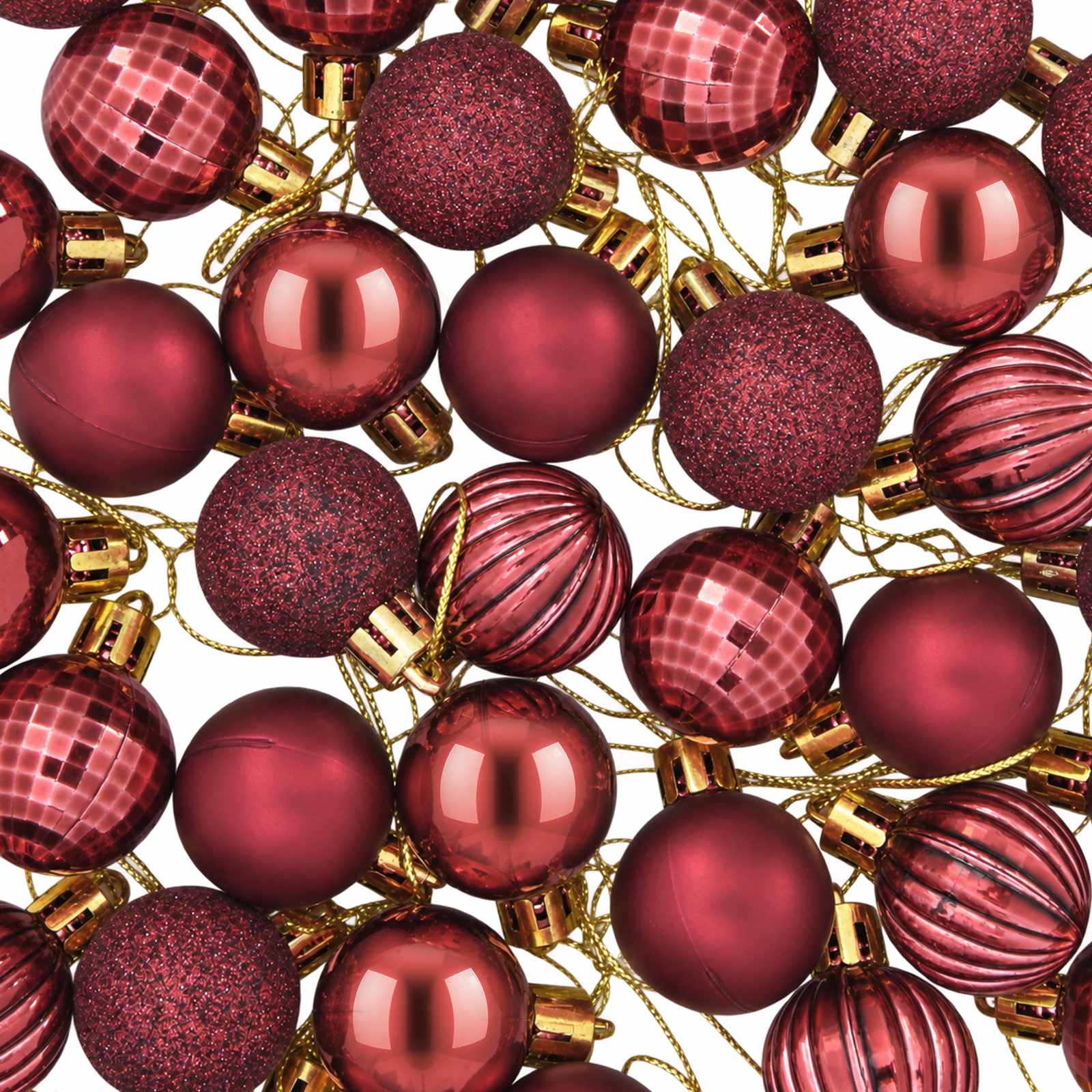 Set di Palline di Natale 150 pz Rosso Vino 3 cm Polistirolo
