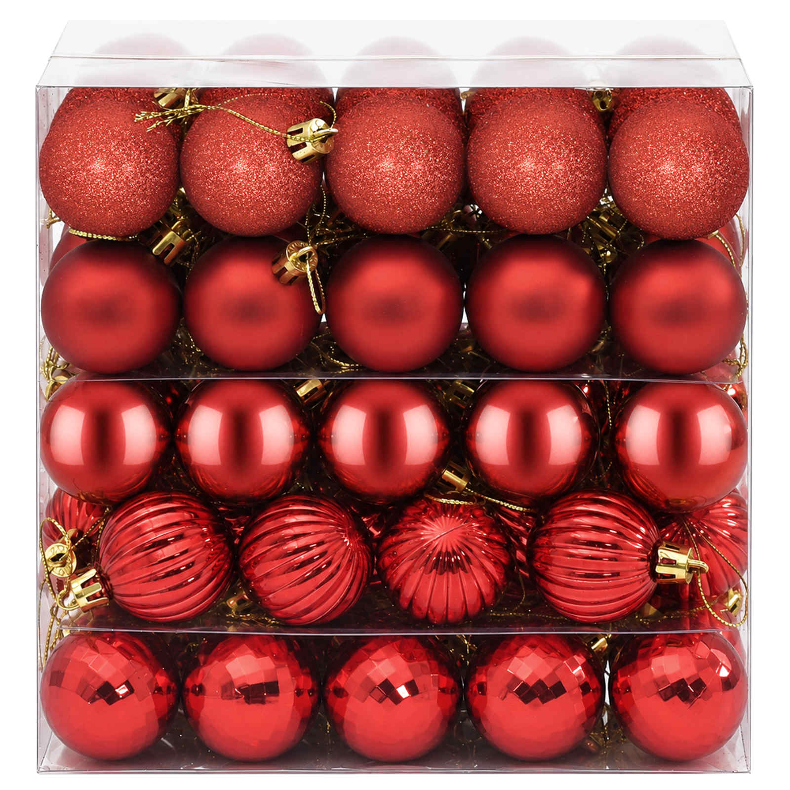 Set di Palline di Natale 100 pz Rosso 4 cm Polistirolo